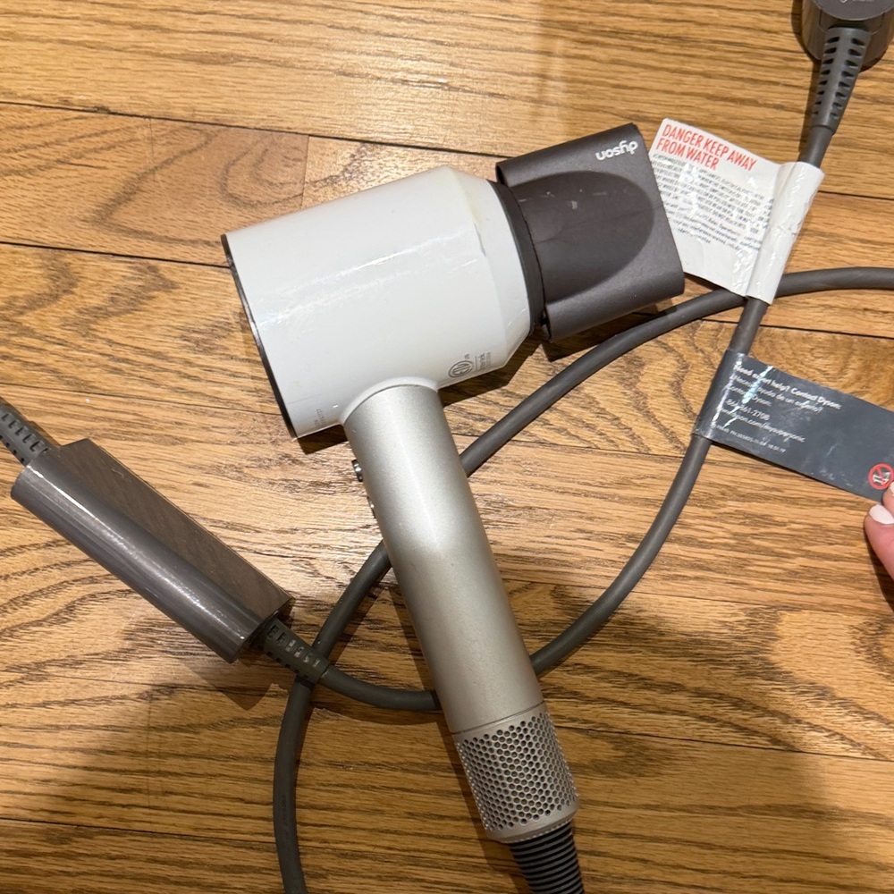 Dyson Hair Dryer in White and Silver